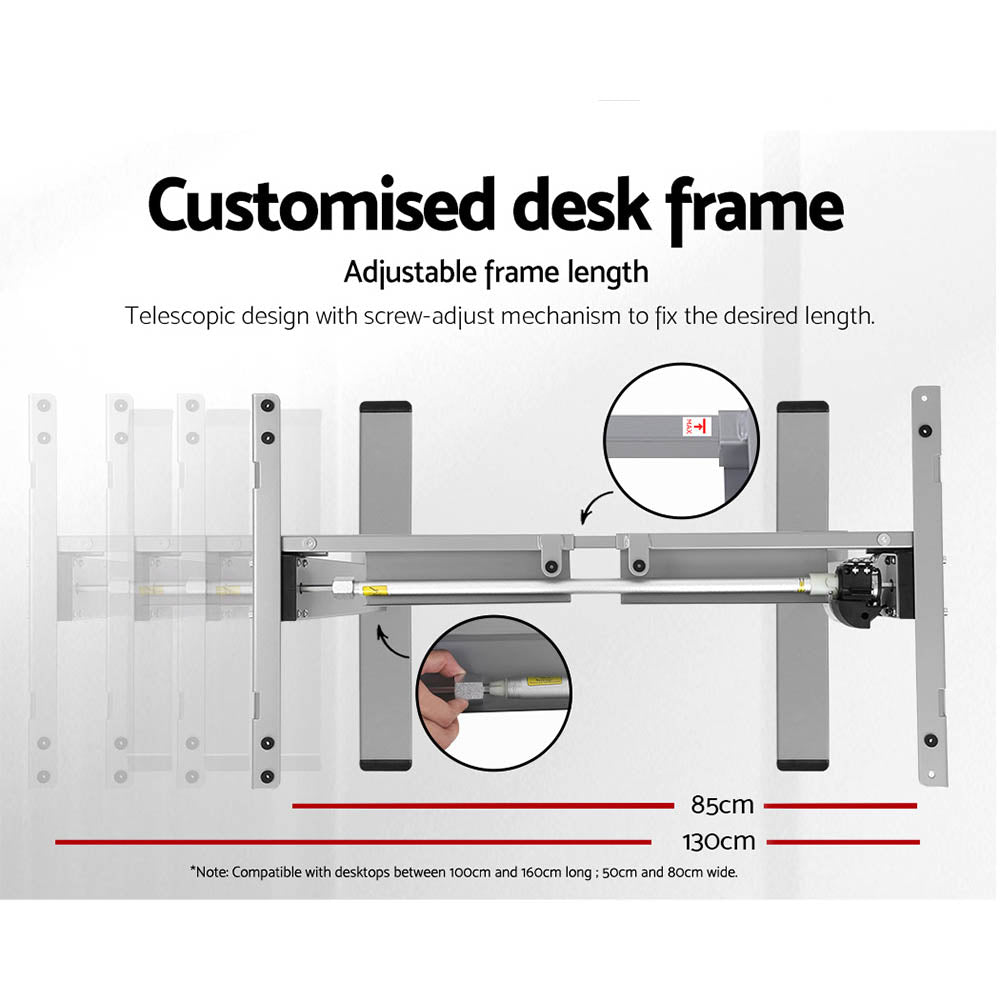 Artiss Standing Desk Motorised 120CM White Oak HASD-114G-GYDF-NTDB-120