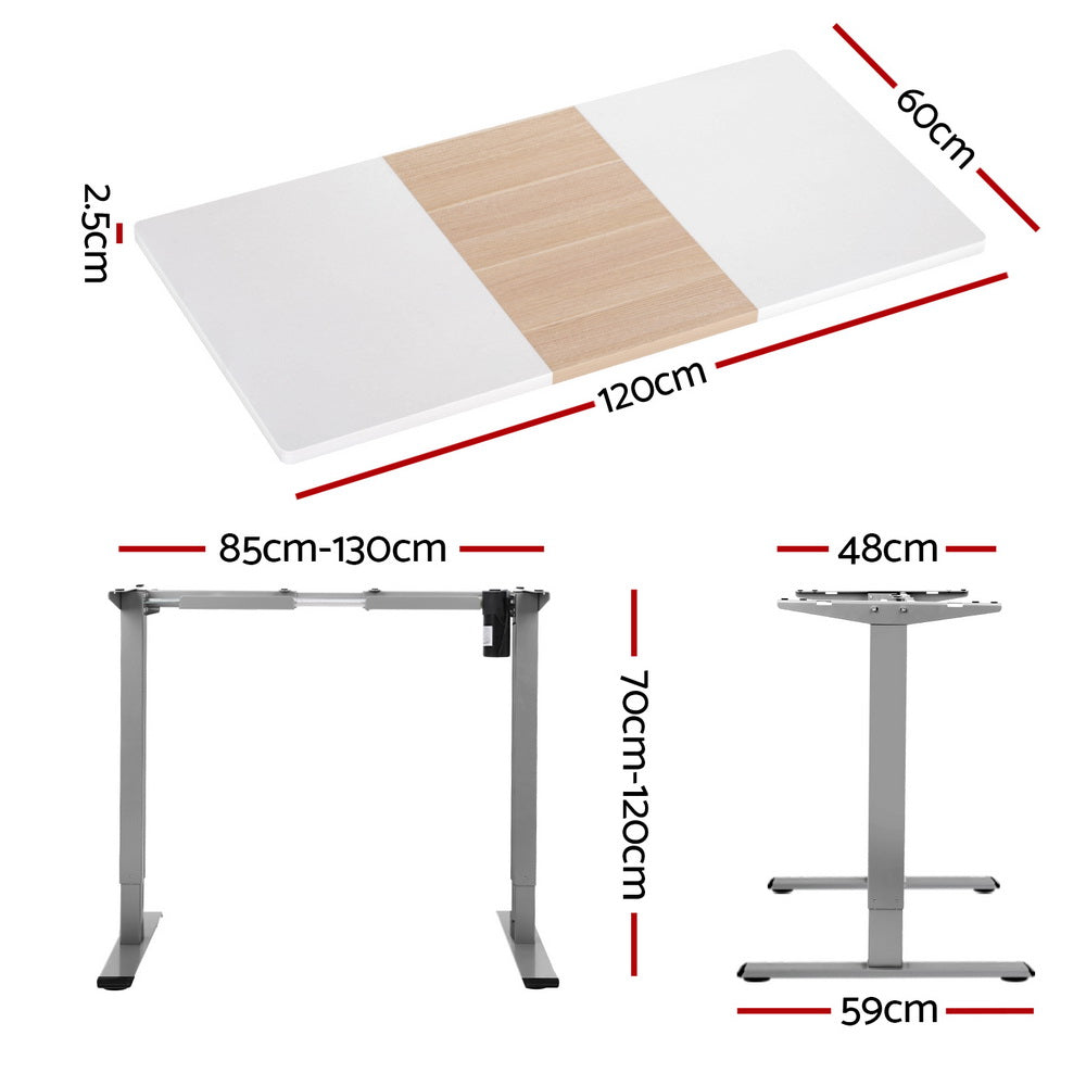 Artiss Standing Desk Electric Sit Stand Desks 120CM HASD-114G-GYDF-NWDB-120