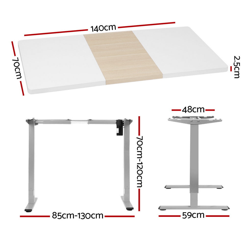 Artiss Standing Desk Electric Sit Stand Desks 140CM HASD-114G-GYDF-NWDB-140