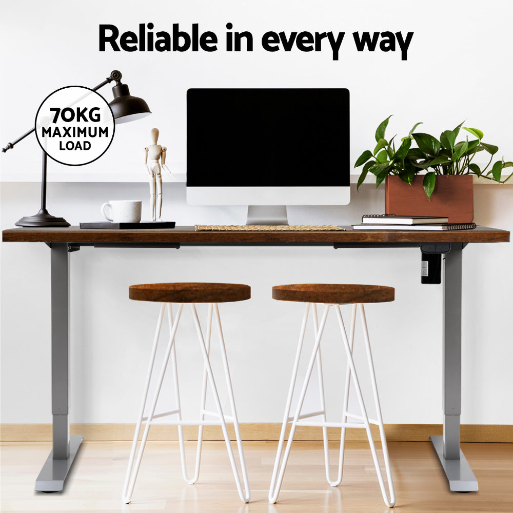 Artiss Standing Desk Motorised 120CM Rustic Brown HASD-114G-GYDF-RBDB-120