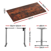 Artiss Standing Desk Motorised 140CM Rustic Brown HASD-114G-GYDF-RBDB-140