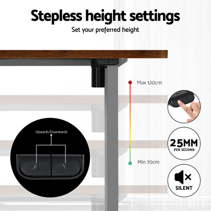 Artiss Standing Desk Motorised 140CM Rustic Brown HASD-114G-GYDF-RBDB-140