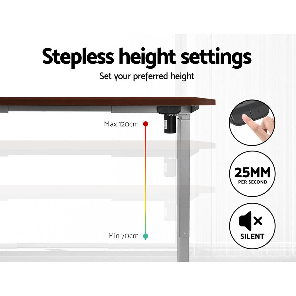 Artiss Standing Desk Motorised 140CM Walnut HASD-114G-GYDF-WADB-140