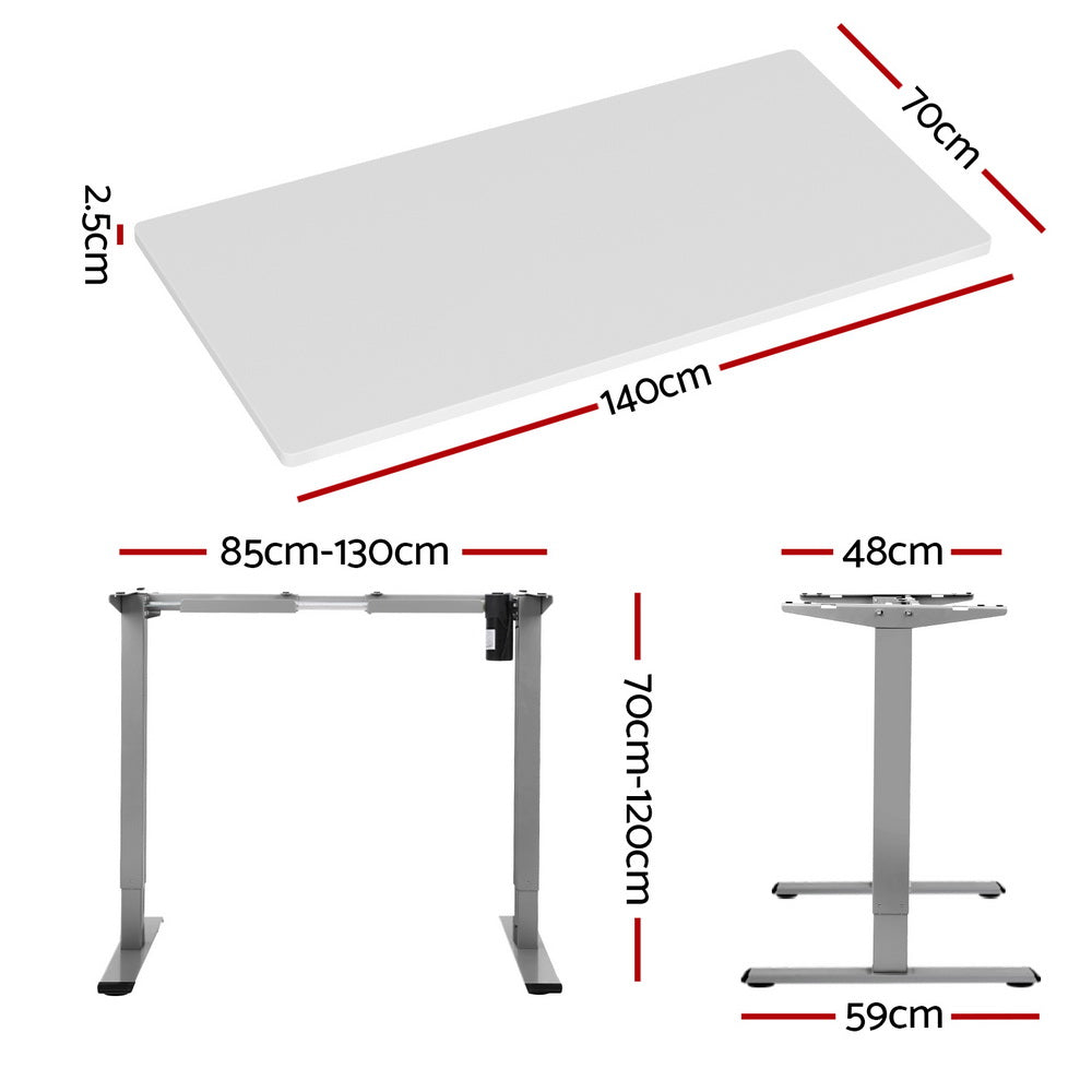 Artiss Standing Desk Motorised 140CM White HASD-114G-GYDF-WHDB-140