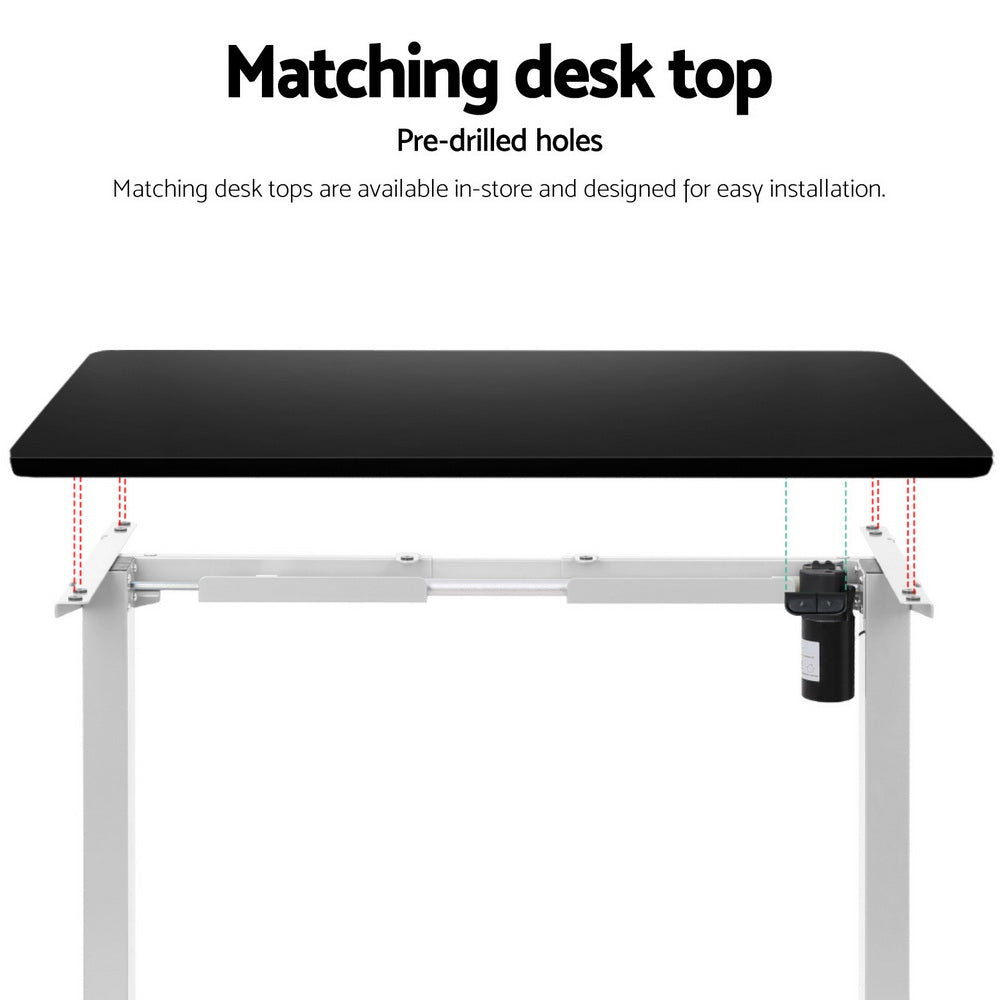 Artiss Electric Standing Desk Frame Only Height Adjustable 70KG Load White HASD-114G-WH