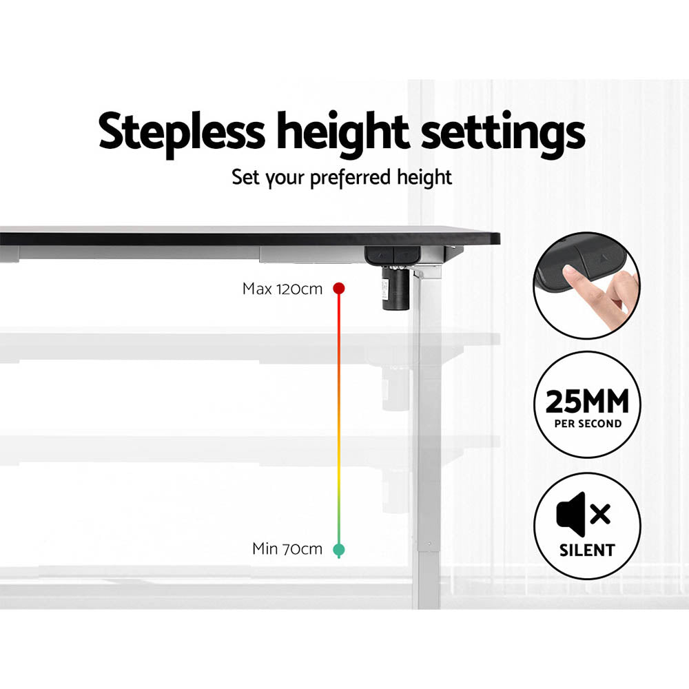 Artiss Standing Desk Motorised Sit Stand Desks Black 120CM HASD-114G-WHDF-BKDB-120