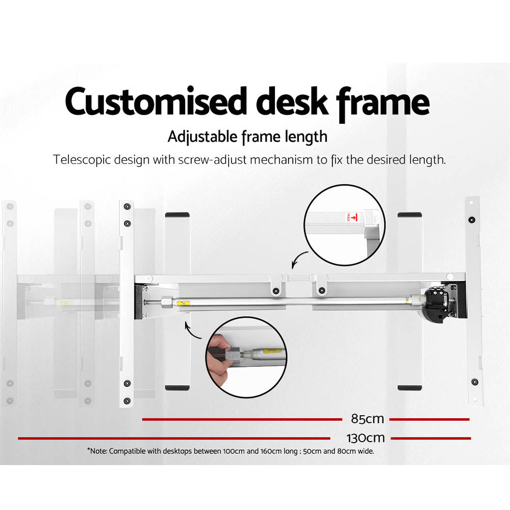 Artiss Standing Desk Motorised Sit Stand Desks Black 120CM HASD-114G-WHDF-BKDB-120