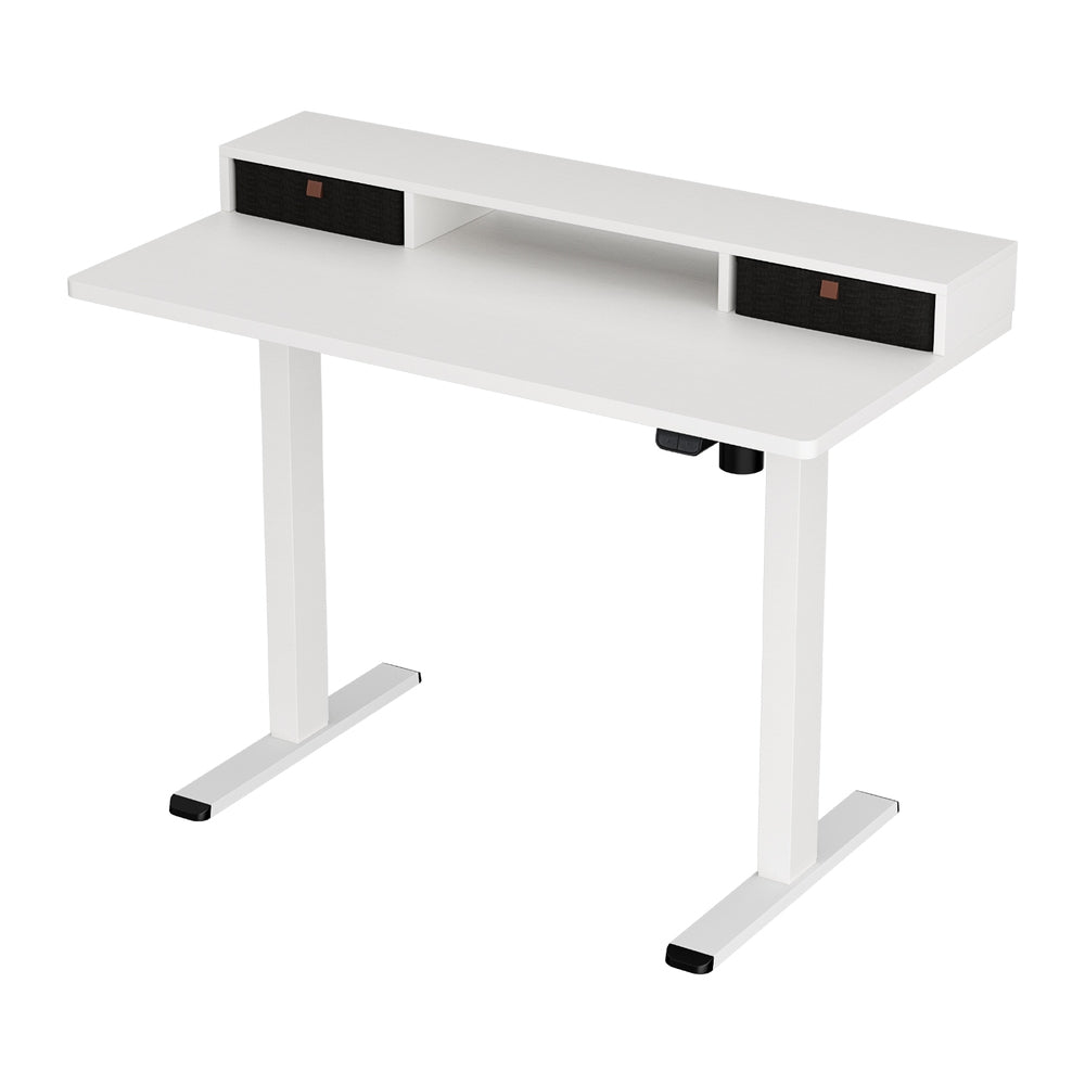 Artiss Electric Standing Desk with Storage Shelf Drawer Office Table 120CM HASD-114G-WHDF-HDR-120