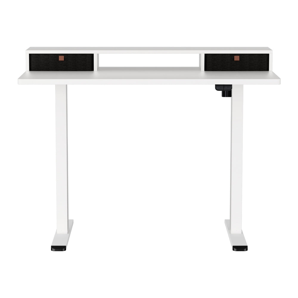 Artiss Electric Standing Desk with Storage Shelf Drawer Office Table 120CM HASD-114G-WHDF-HDR-120