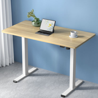 Artiss Standing Desk Motorised Sit Stand Desks White Oak 140CM HASD-114G-WHDF-NTDB-140