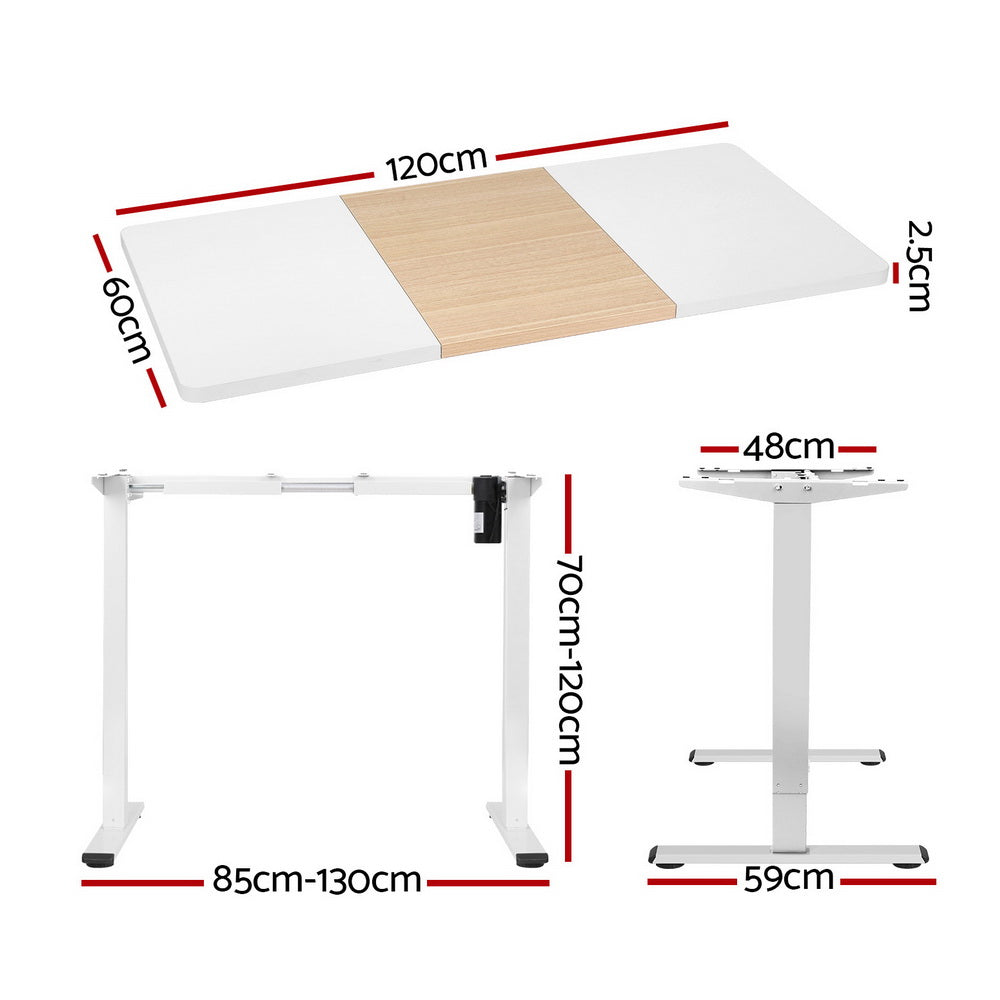 Artiss Standing Desk Motorised Sit Stand Desks 120CM HASD-114G-WHDF-NWDB-120