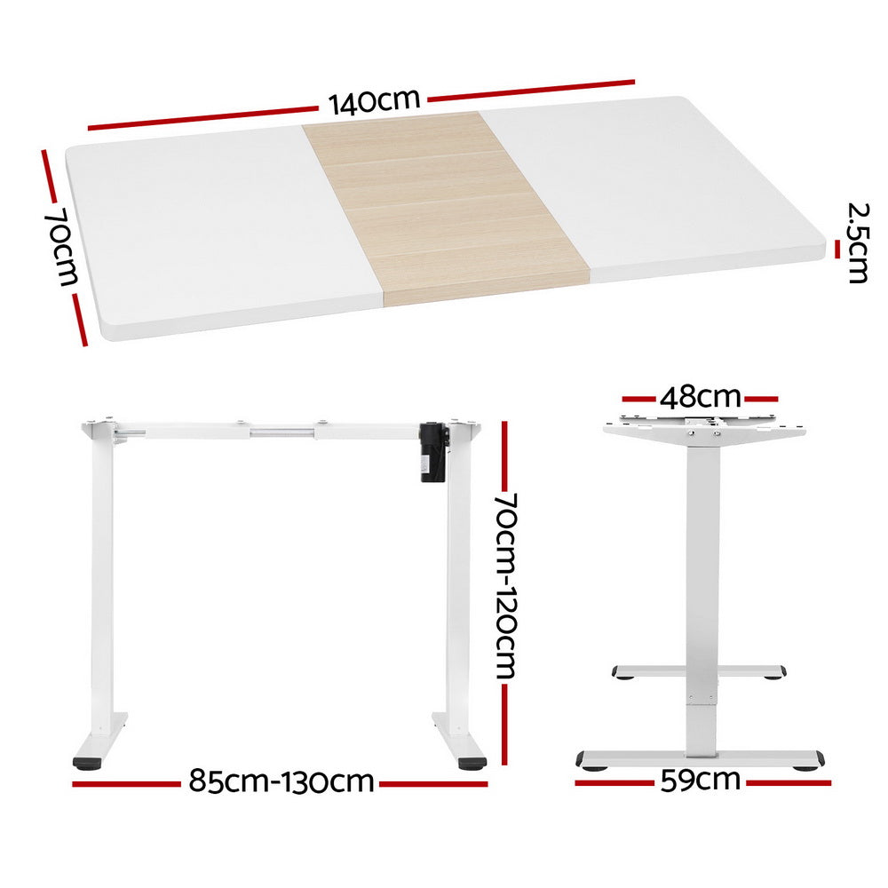 Artiss Electric Standing Desk Sit Stand Desks 140CM HASD-114G-WHDF-NWDB-140