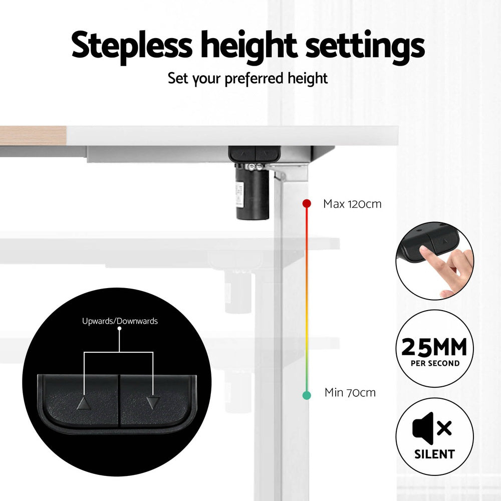 Artiss Electric Standing Desk Sit Stand Desks 140CM HASD-114G-WHDF-NWDB-140