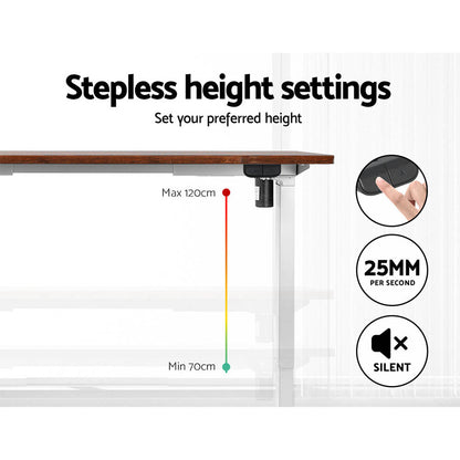 Artiss Standing Desk Motorised Sit Stand Desks Rustic Brown 120CM HASD-114G-WHDF-RBDB-120