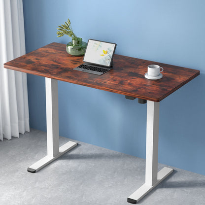 Artiss Standing Desk Motorised Sit Stand Desks Rustic Brown 120CM HASD-114G-WHDF-RBDB-120