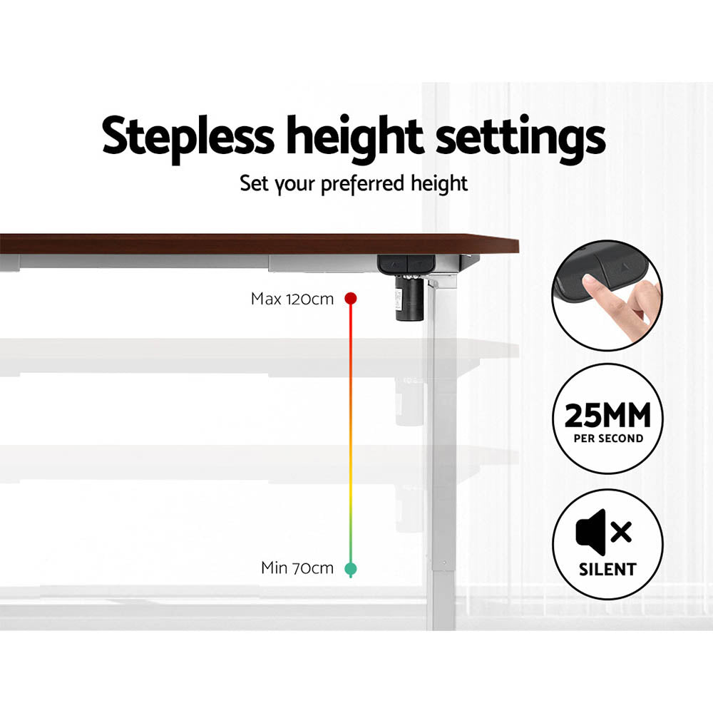 Artiss Standing Desk Motorised Sit Stand Desks Walnut 120CM HASD-114G-WHDF-WADB-120