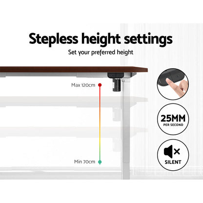 Artiss Standing Desk Motorised Sit Stand Desks Walnut 120CM HASD-114G-WHDF-WADB-120