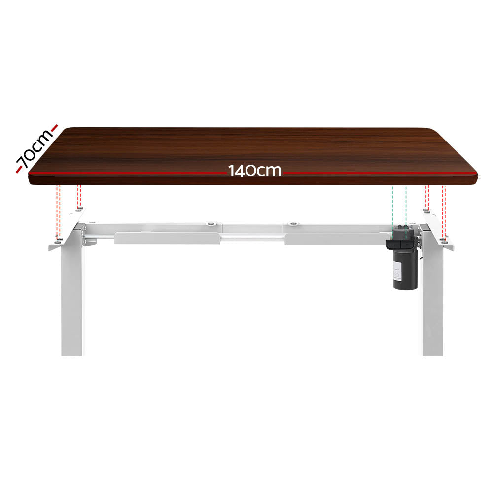 Artiss Standing Desk Motorised Sit Stand Desks Walnut 140CM HASD-114G-WHDF-WADB-140