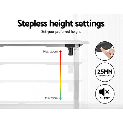 Artiss Standing Desk Motorised Sit Stand Desks White 120CM HASD-114G-WHDF-WHDB-120