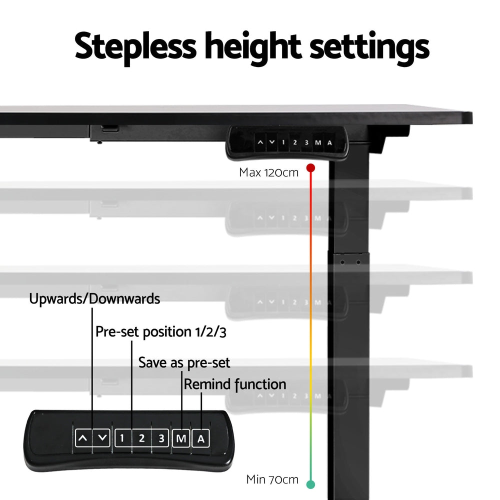 Artiss Standing Desk Frame Only Dual Motor Motorised Black HASD-268-BK