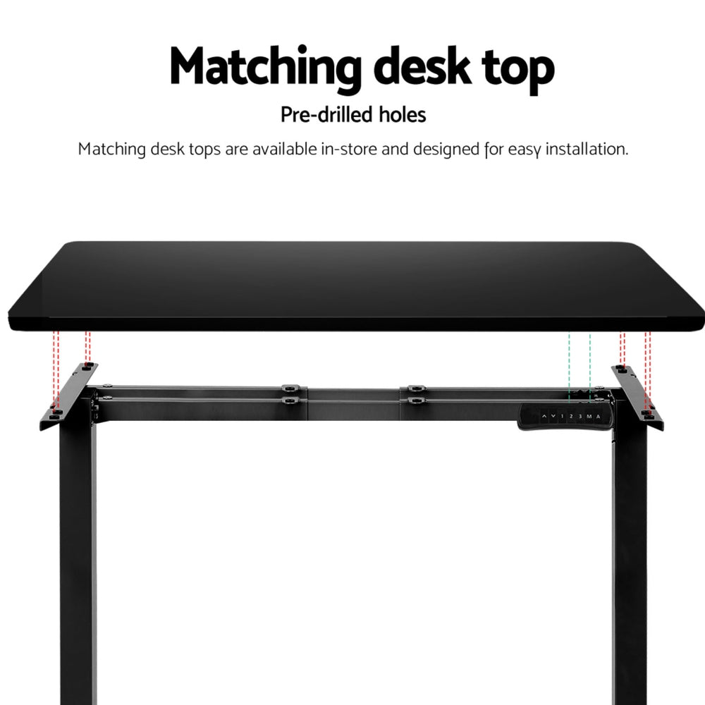 Artiss Standing Desk Frame Only Dual Motor Motorised Black HASD-268-BK