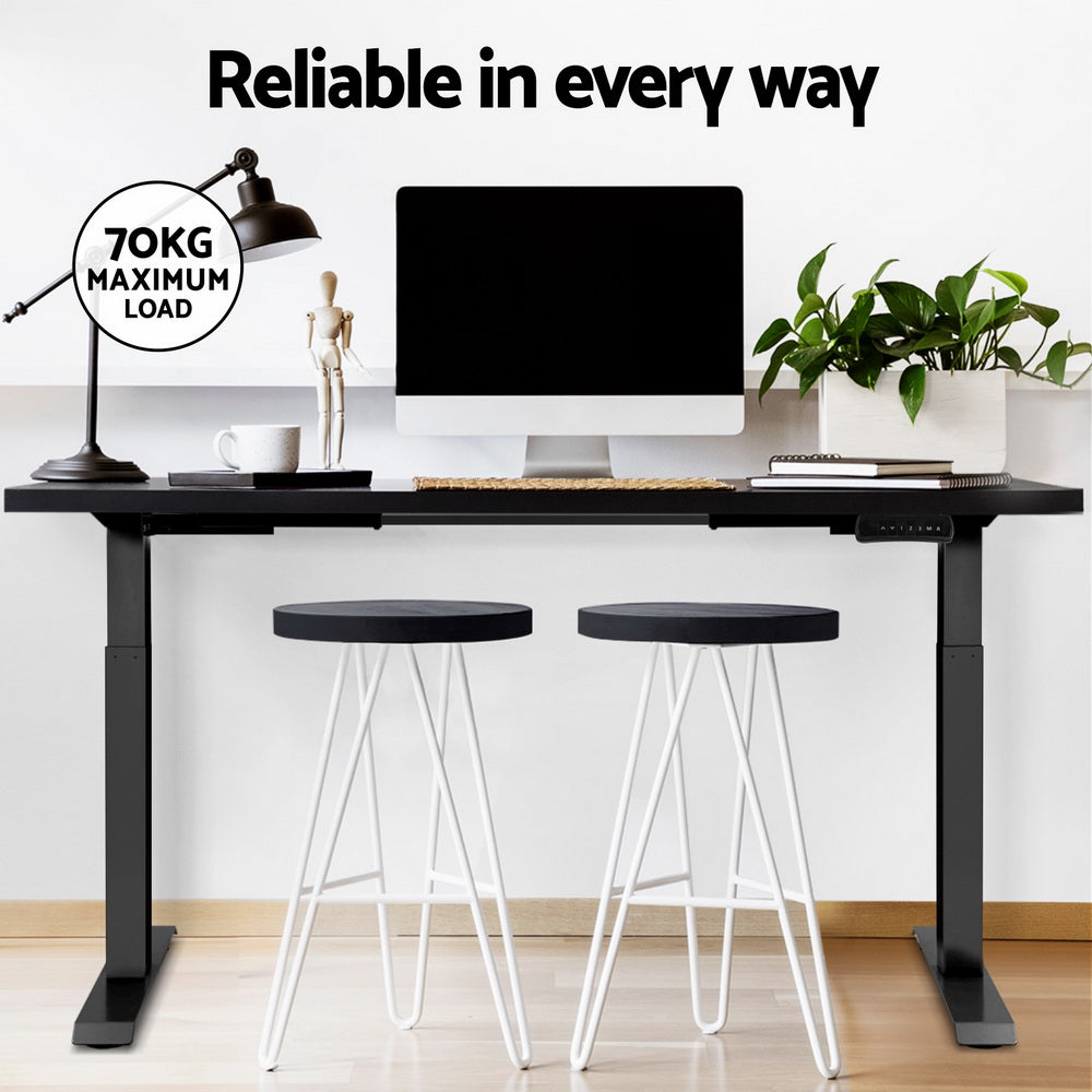 Artiss Standing Desk Motorised Dual Motor Black 120CM HASD-268-BKDF-BKDB-120
