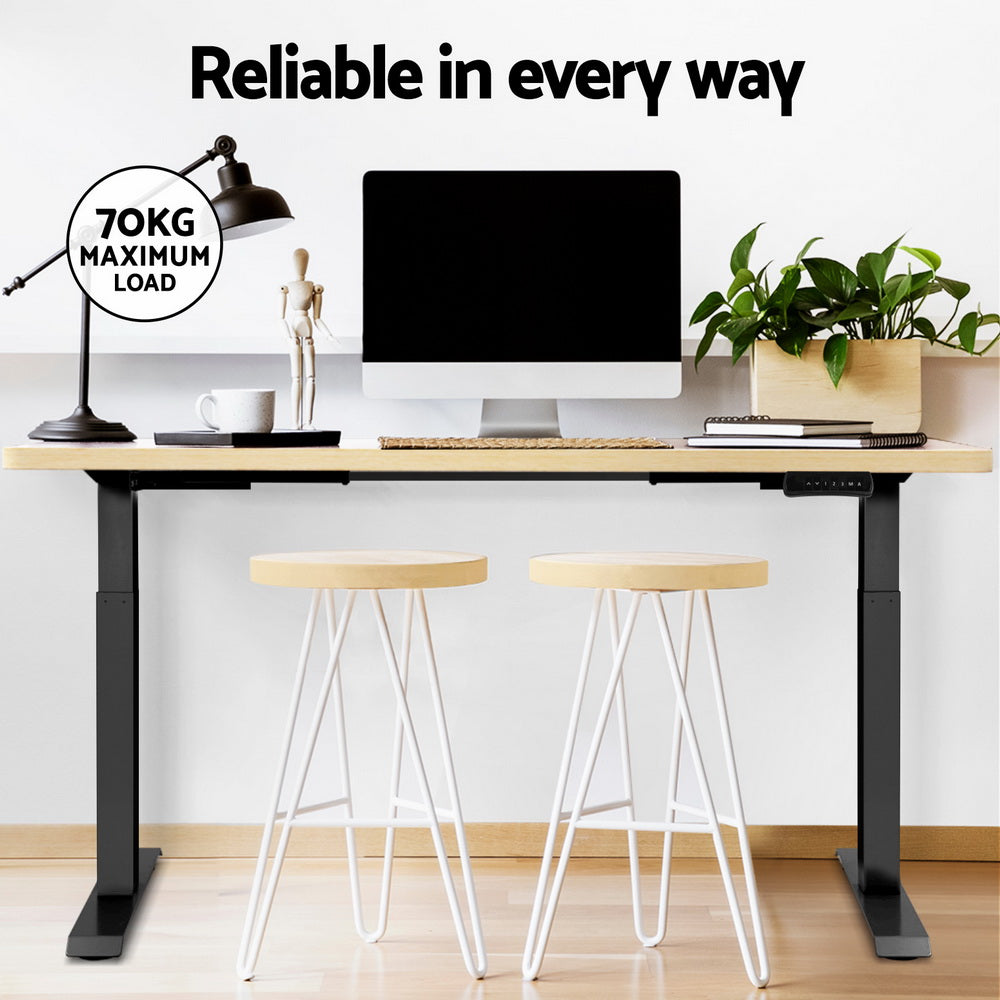 Artiss Standing Desk Motorised Dual Motor White Oak 140CM HASD-268-BKDF-NTDB-140