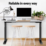 Artiss Standing Desk Motorised Electric Dual Motor 140cm HASD-268-BKDF-NWDB-140