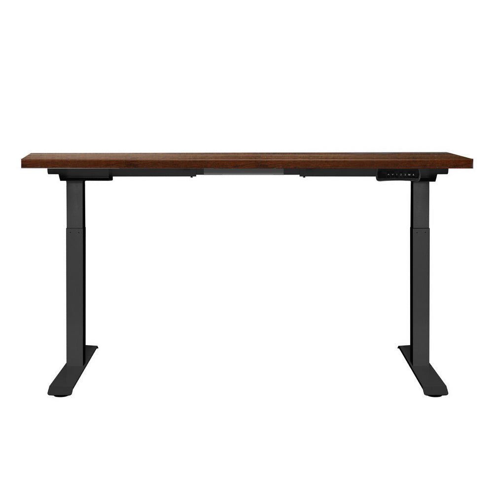 Artiss Standing Desk Motorised Dual Motor Rustic Brwon 120CM HASD-268-BKDF-RBDB-120