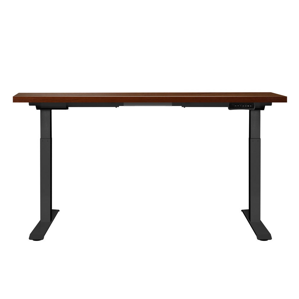 Artiss Standing Desk Motorised Dual Motor Walnut 120CM HASD-268-BKDF-WADB-120