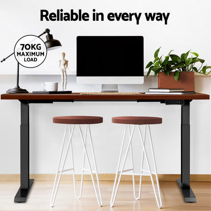 Artiss Standing Desk Motorised Dual Motor Walnut 120CM HASD-268-BKDF-WADB-120