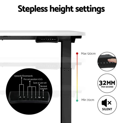 Artiss Standing Desk Motorised Dual Motor White 140CM HASD-268-BKDF-WHDB-140