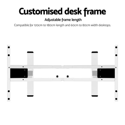 Artiss Standing Desk Frame Only Dual Motor Motorised White HASD-268-WH