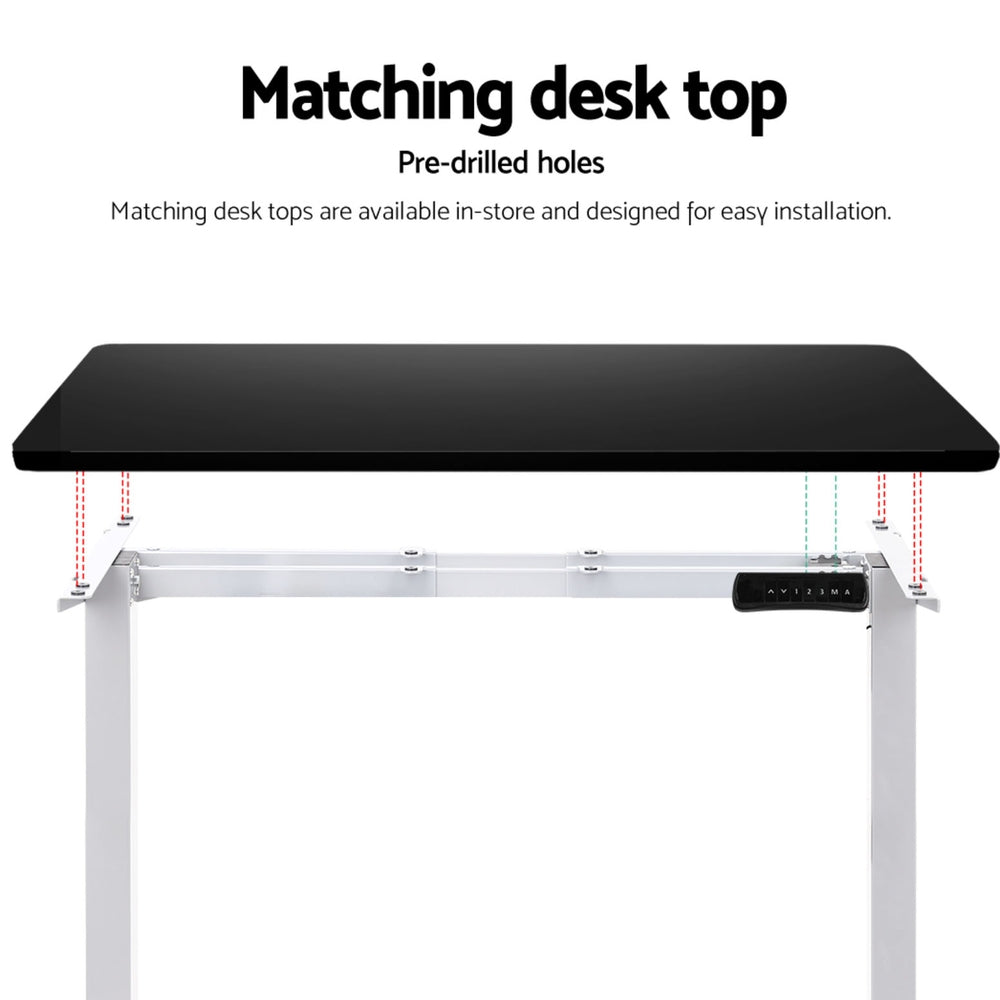 Artiss Standing Desk Frame Only Dual Motor Motorised White HASD-268-WH