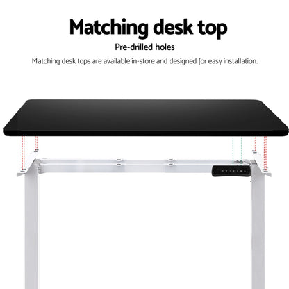 Artiss Standing Desk Frame Only Dual Motor Motorised White HASD-268-WH