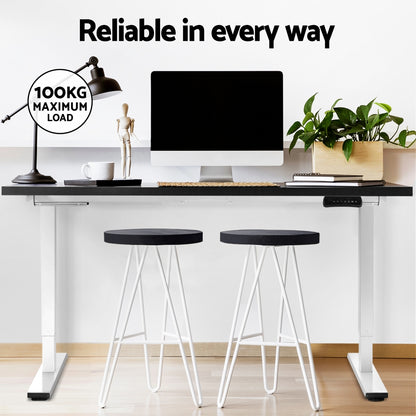 Artiss Standing Desk Motorised Dual Motor 140CM Black HASD-268-WHDF-BKDB-140