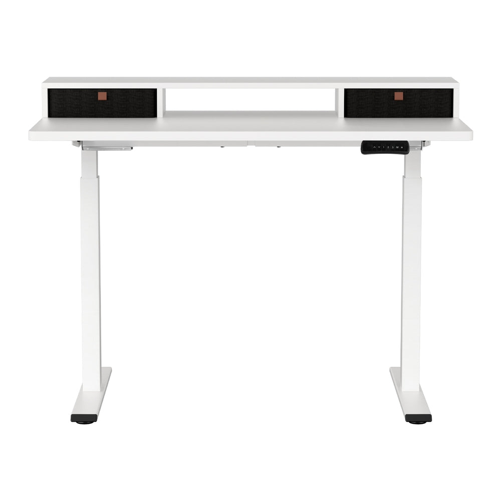 Artiss Electric Standing Desk Dual Motor Office Table With Shelf Drawer120CM HASD-268-WHDF-HDR-120