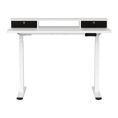 Artiss Electric Standing Desk Dual Motor Office Table With Shelf Drawer120CM HASD-268-WHDF-HDR-120
