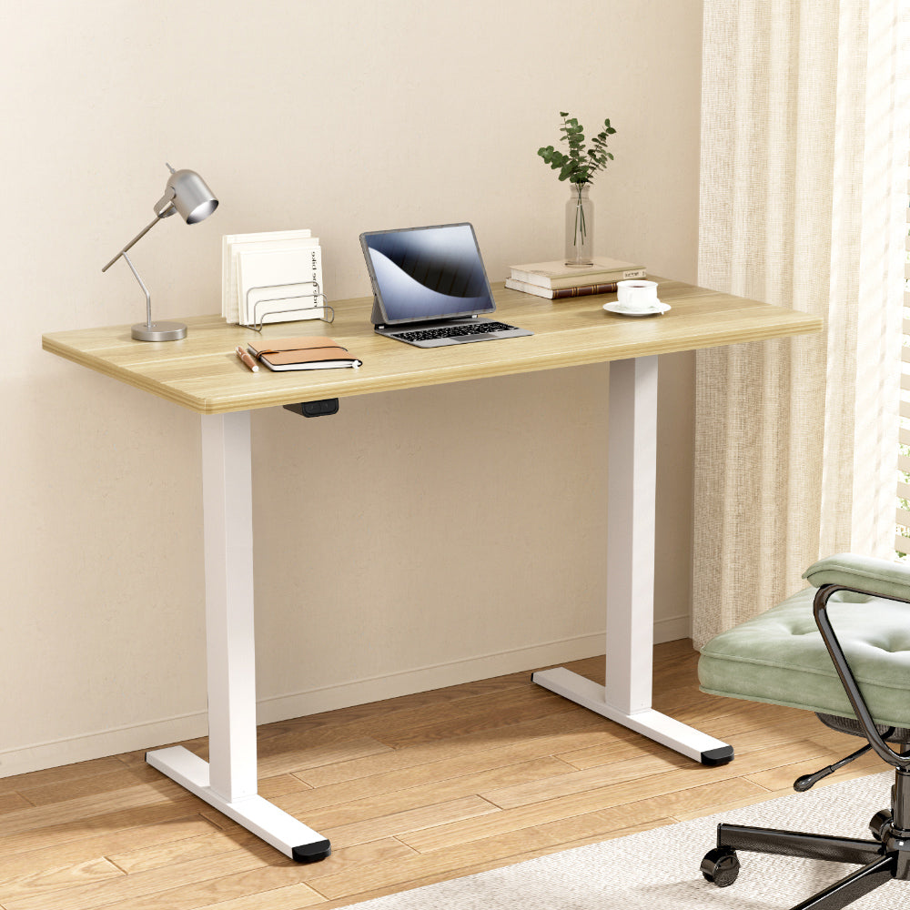 Artiss Standing Desk Motorised Dual Motor 140CM White Oak HASD-268-WHDF-NTDB-140