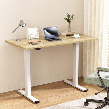 Artiss Standing Desk Motorised Dual Motor 140CM White Oak HASD-268-WHDF-NTDB-140