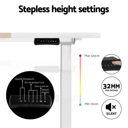 Artiss Standing Desk Motorised Dual Motor 120CM HASD-268-WHDF-NWDB-120