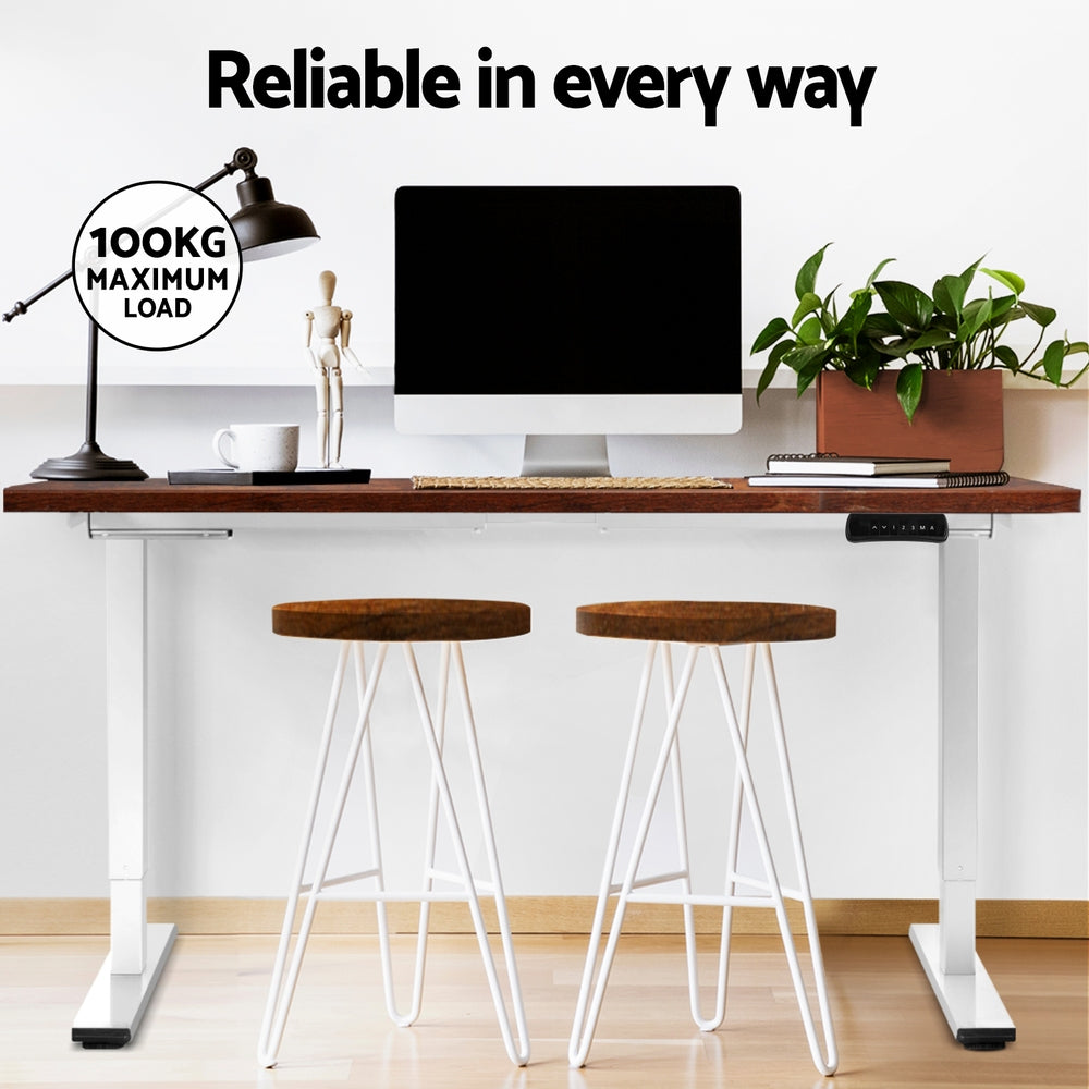Artiss Standing Desk Motorised Dual Motor 120CM Rustic Brwon HASD-268-WHDF-RBDB-120