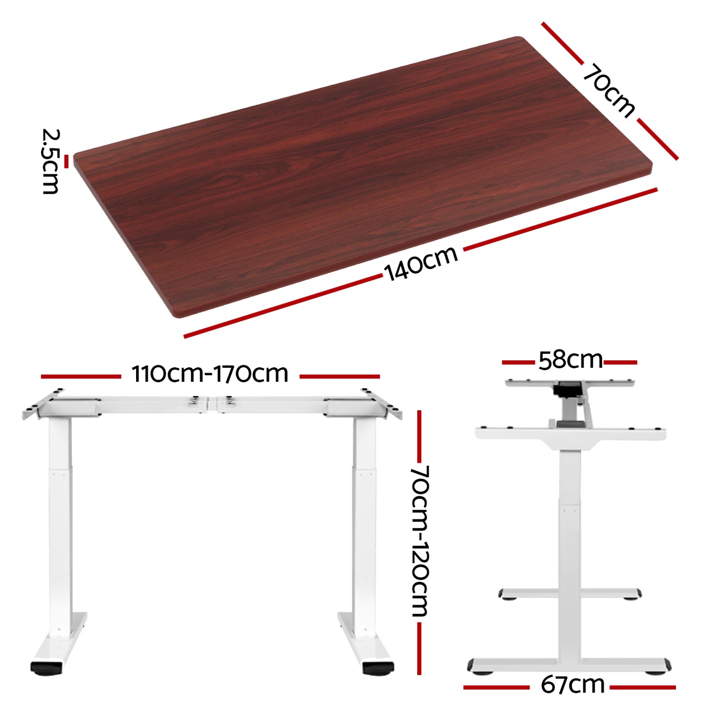 Artiss Standing Desk Motorised Dual Motor 140CM Walnut HASD-268-WHDF-WADB-140