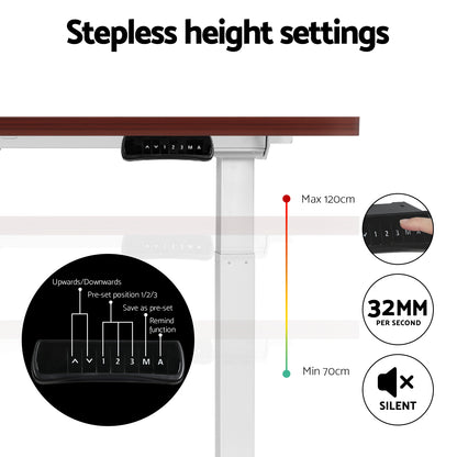 Artiss Standing Desk Motorised Dual Motor 140CM Walnut HASD-268-WHDF-WADB-140