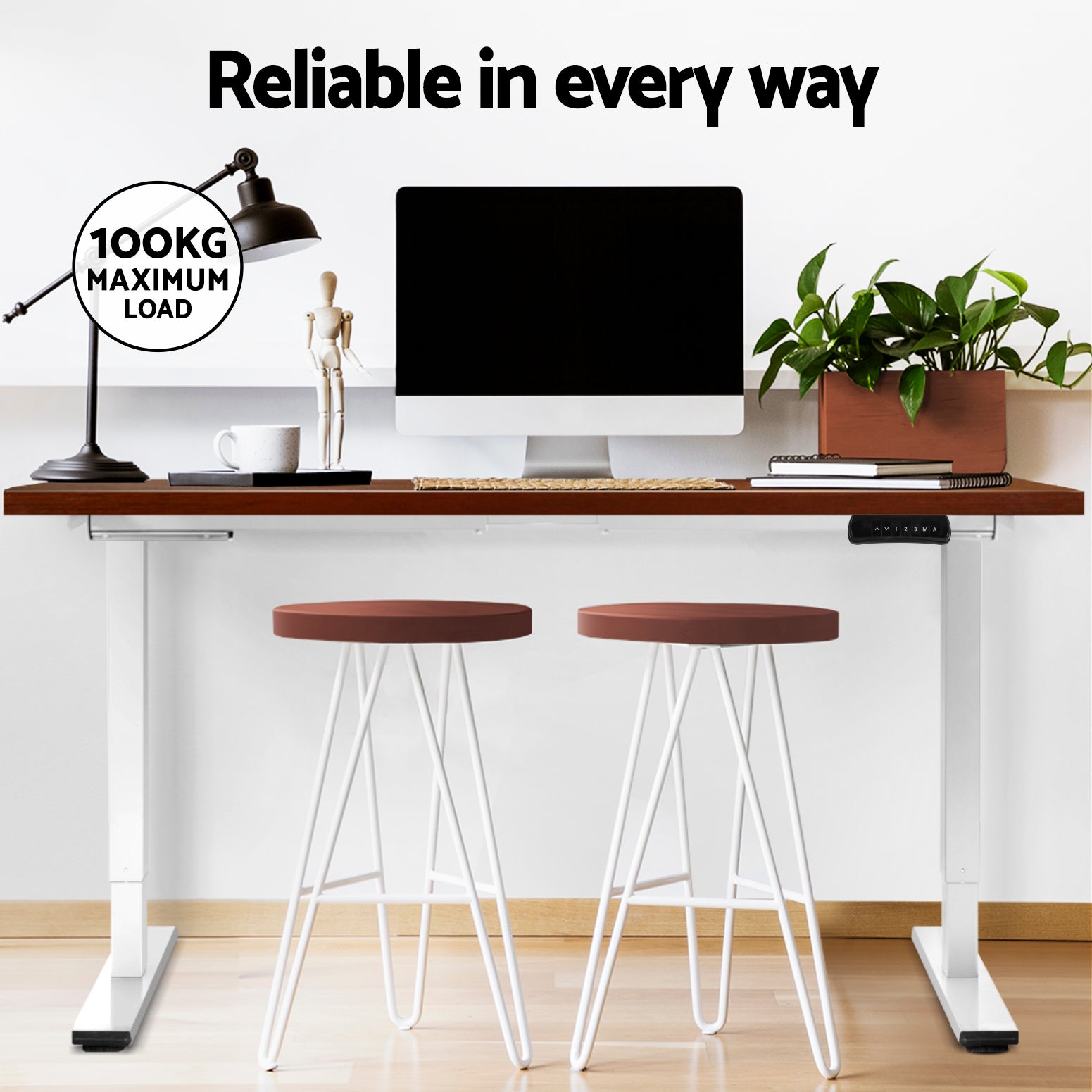 Artiss Standing Desk Motorised Dual Motor 140CM Walnut HASD-268-WHDF-WADB-140