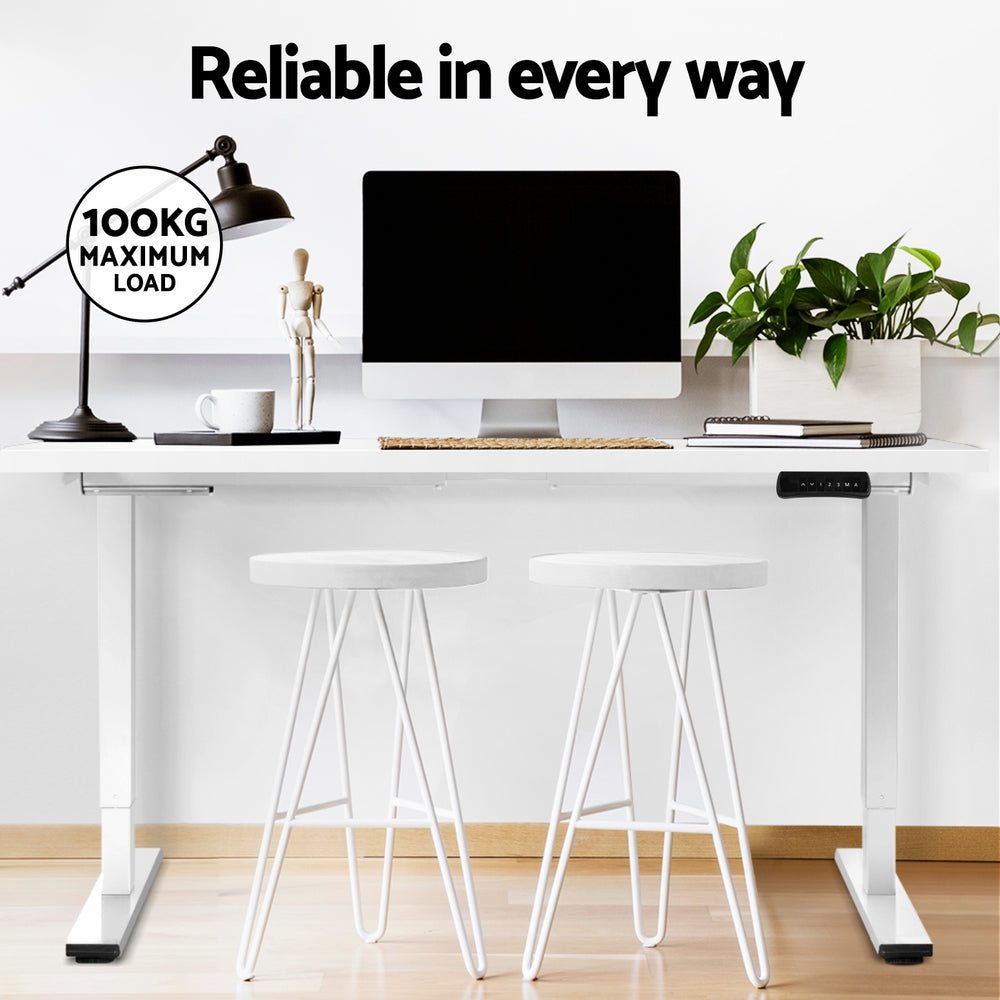 Artiss Standing Desk Motorised Dual Motor 120CM White HASD-268-WHDF-WHDB-120