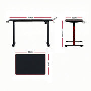 Artiss Electric Gaming Desk RGB Sit Stand Height Adjustable Table Black HASD-B-GMD06-BK