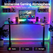 Artiss Electric Gaming Desk RGB Sit Stand Height Adjustable Table Black HASD-B-GMD06-BK