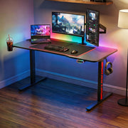 Artiss Electric Gaming Desk RGB Sit Stand Height Adjustable Table Black HASD-B-GMD06-BK