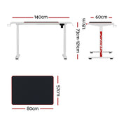 Artiss Standing Desk Motorised Gaming Desks White 140CM HASD-B-GMD06-WH